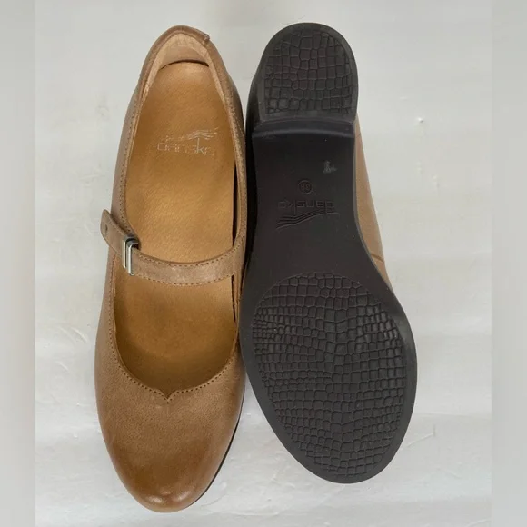 Dansko Callista Women's Shoes Size 39 US 8.5 Tan Mary Jane Pump Adjustable Strap - Picture 10 of 10